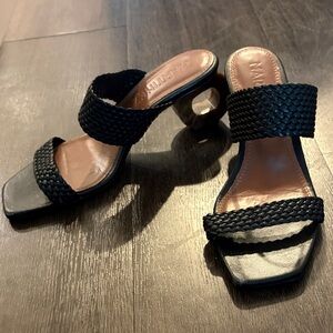 Martinez Black Woven Heeled Sandals size 7.5